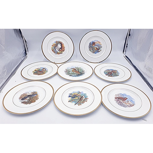 122 - COALPORT CHINA 27.5cm Dia BIRD PLATES (8)  (From The Original Pratt Prints)