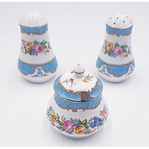 13 - CROWN STAFFORDSHIRE CHINA CRUET SET