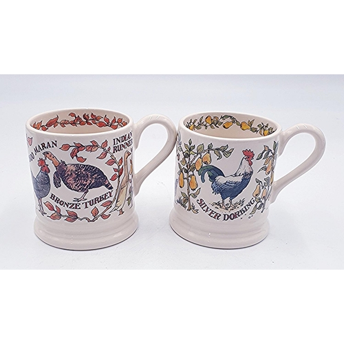 138 - EMMA BRIDGEWATER HALF PINT MUGS (2) 'FARMYARD BIRDS' (Boxed)