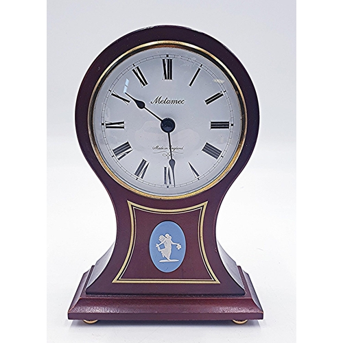 60 - WOODEN CASED 21cm x 14cm MANTLE CLOCK