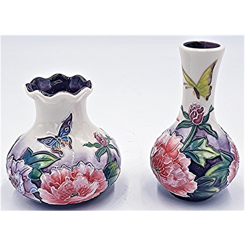 69 - OLD TUPTON WARE TUBELINED  7.5cm & 10cm VASES (2) IN THE SUMMER BOUQUET DESIGN