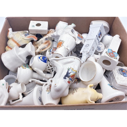 784 - BOX CONTAINING A Large Qty Of CRESTED WARE To Include CARLTON , ARCADIAN, FOLEY ,  GOSS, Etc (Please... 