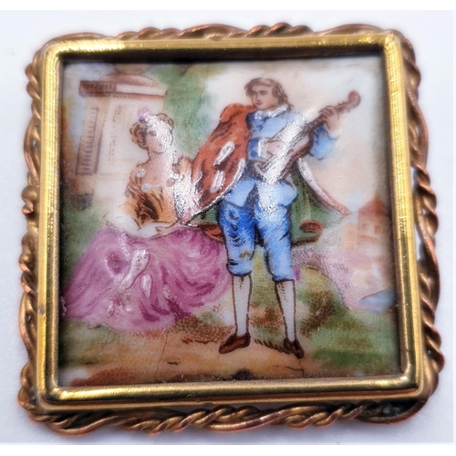 801 - LIMOGES (Hand Painted) 3cm BROOCH  (Boxed)