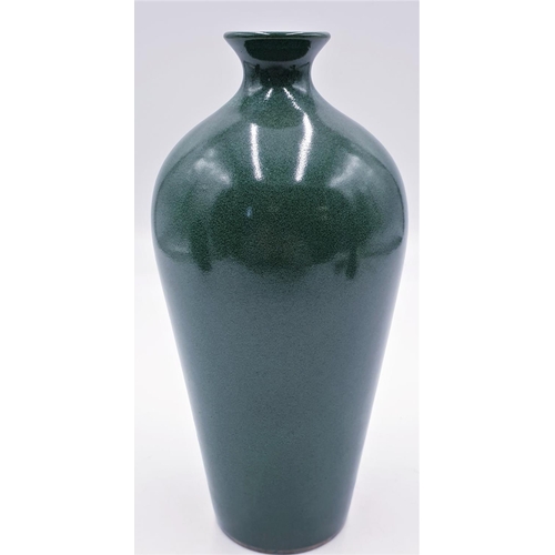 159 - COBRIDGE STONEWARE 24cm GREEN VASE