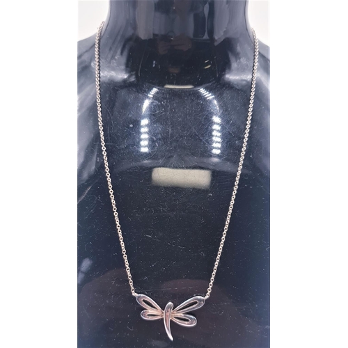 22 - SILVER (925) BUTTERFLY PENDANT ON A 42cm NECK CHAIN (Total Weight 3.50 Grams)