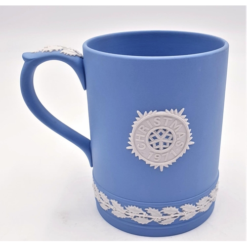 225 - WEDGWOOD BLUE JASPER WARE 1971 CHRISTMAS TANKARD