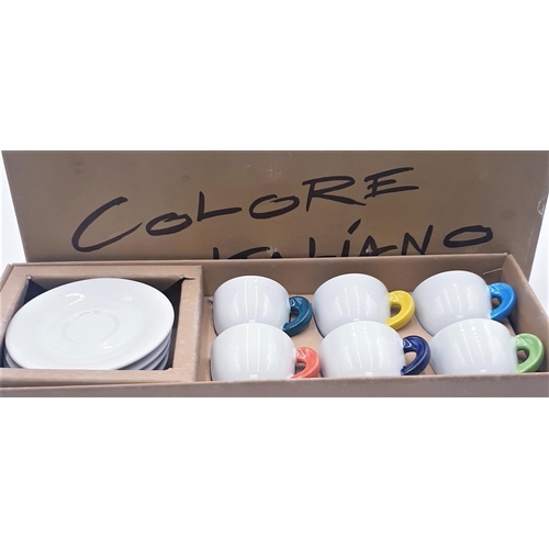 670 - ITALIAN COFFEE CUPS & SAUCERS (Boxed)