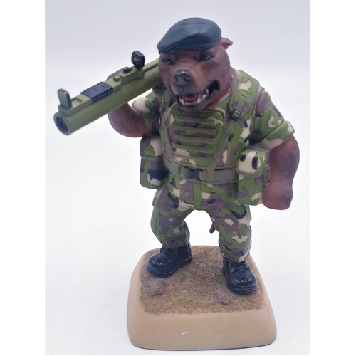 696 - ROBERT HARROP 14 cm MODEL OF A BRINDLE STAFFORDSHIRE BULL TERRIER 