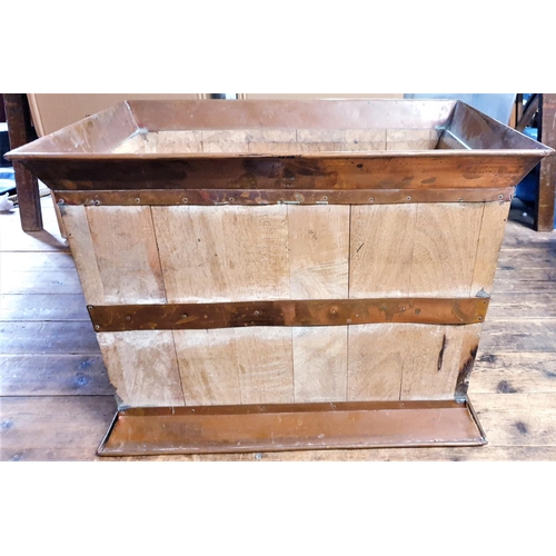 794 - WOODEN LOG BOX With COPPER BANDING.
(Please Note This Lot WILL NOT BE PACKED OR SHIPPED....PICK UP O... 