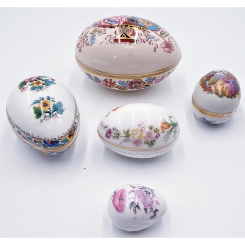 797 - EGG SHAPED TRINKET BOXES (5) To Include WEDGWOOD , COALPORT , Etc