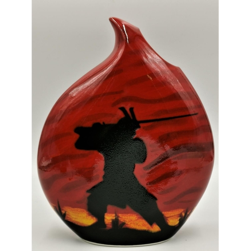 80 - ANITA HARRIS ART POTTERY Extra Large 30cm x 24cm TEARDROP VASE IN THE SAMUARI DESIGN (Trial Piece) S... 