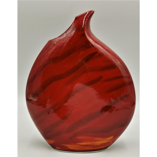 80 - ANITA HARRIS ART POTTERY Extra Large 30cm x 24cm TEARDROP VASE IN THE SAMUARI DESIGN (Trial Piece) S... 