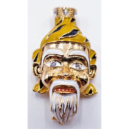 801 - ORIENTAL MASK BROOCH