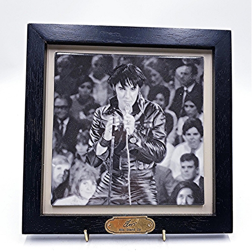 ROYAL DOULTON 24cm x 24cm ELVIS PRESLEY PLAQUE "STAND UP" (Original Box)