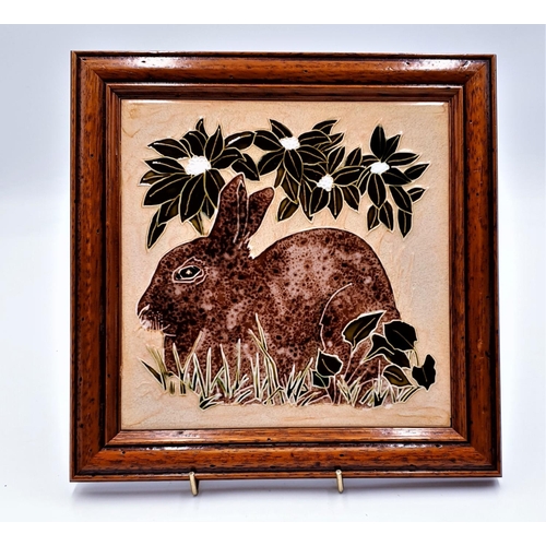 100 - MAWS & Co 26cm x 26cm TILE PICTURE DEPICTING A RABBIT
(Maw & Co have made earthenware encaustic tile... 