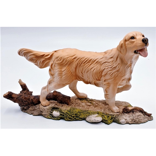 182 - BESWICK Large 29cm x 19.1cm MODEL OF A RETRIEVER (On Ceramic Base) Model No 3066 (Golden Matt Colour... 