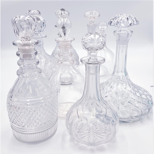 192 - GLASS VICTORIAN/EDWARDIAN DECANTERS (9)