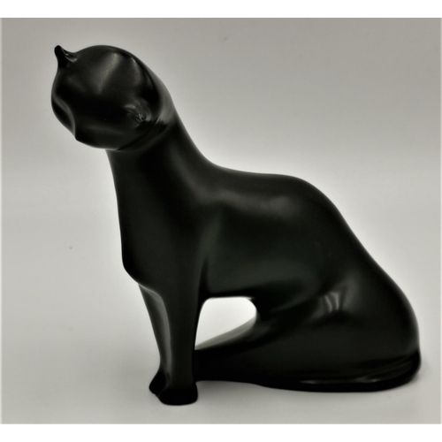 231 - CERAMIC 17cm x 14cm MODEL OF A BLACK CAT Possibly By Mr Colin Melbourne