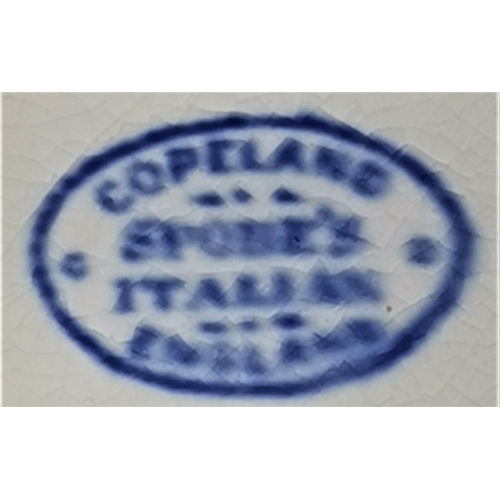 232 - COPELAND SPODE CHINA BLUE/WHITE DINNER To SIDE PLATES (17) IN THE ITALIAN DESIGN (Early)