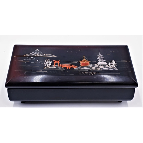 6 - JAPANESE 24cm x 10cm MUSICAL JEWELLERY  BOX