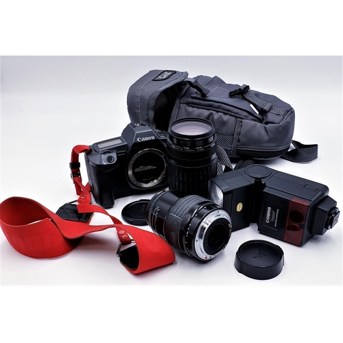 69 - CANON CAMERA,FLASH,LENS & CASE