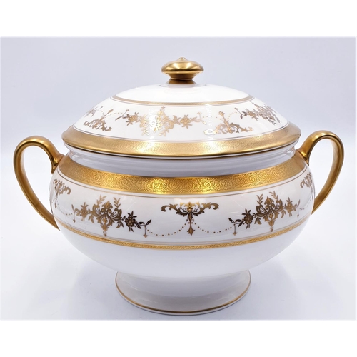 727 - MINTON CHINA Large 23cm Dia x 17 cm LIDDED SOUP TUREEN IN THE RIVERTON DESIGN