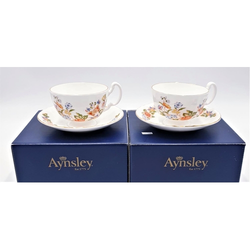 740 - AYNSLEY CHINA CUPS & SAUCERS (2) IN THE COTTAGE GARDEN DESIGN (Both Boxed)