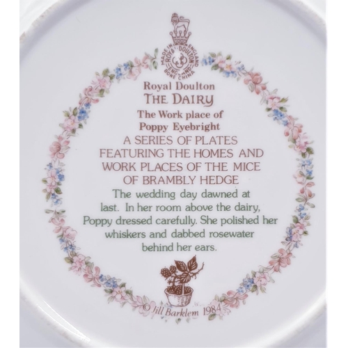 93 - ROYAL DOULTON CHINA 20.5cm Dia PLATE 'THE DAIRY' FROM THE BRAMBLY HEDGE COLLECTION (Marked 2nds)