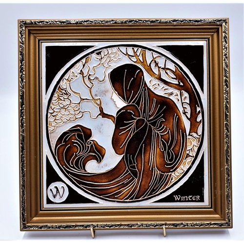 98 - MAWS & Co 26cm x 26cm ART NOUVEAU TILE PICTURE 