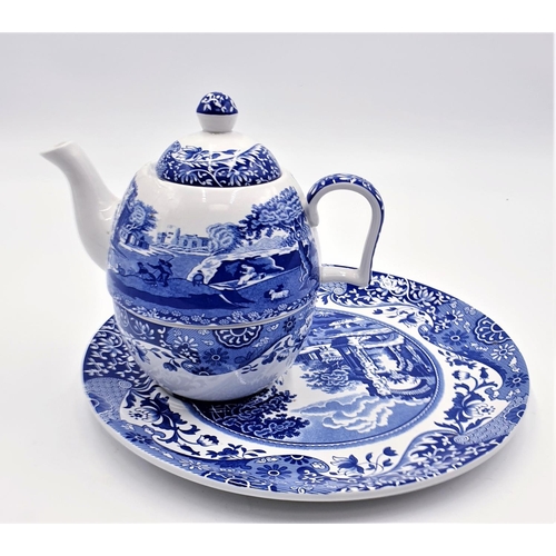 100 - SPODE CHINA BLUE/WHITE TEA FOR ONE IN THE ITALIAN DESIGN