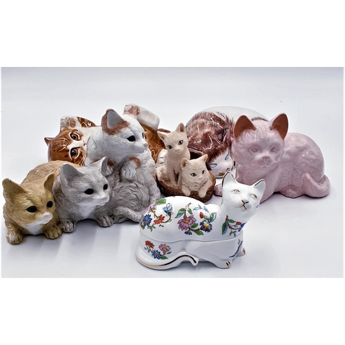 102 - MODELS OF SIX CATS Including BESWICK,AYNSLEY,Etc