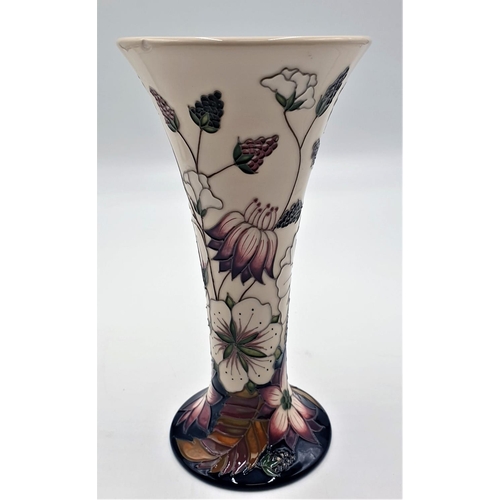 39 - MOORCROFT Large 21cm TRUMPET VASE   (Red Dot) ( Under  Glaze Chip)