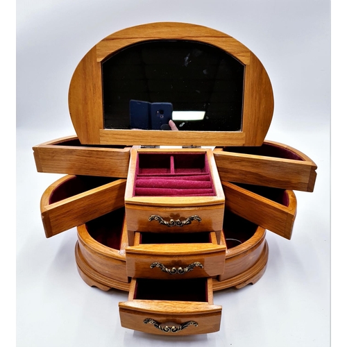 736 - WALNUT SWING SIDE JEWELLERY BOX