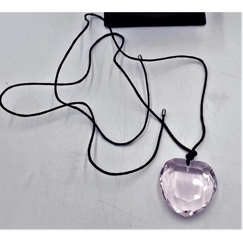 737 - ROSENTHAL CRYSTAL PENDANT FASHIONED AS A HEART ON A 60cm NECK CORD   (Boxed)