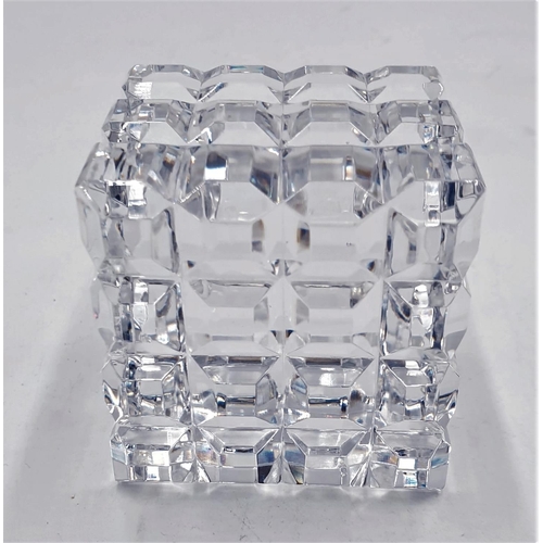 74 - WATERFORD CRYSTAL 6cm x 6cm x 6cm CUBE PAPERWEIGHT