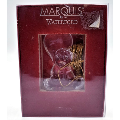 76 - WATERFORD For MARQUIS CRYSTAL CHRISTMAS TREE DECORATION FASHIONED AS A TEDDY BEAR  (Original Box)