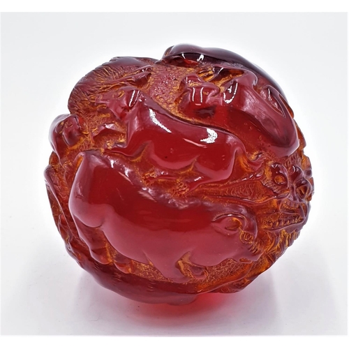 90 - CHINESE RED NEPHRITE JADE BALL