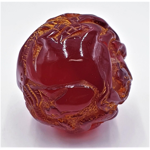 90 - CHINESE RED NEPHRITE JADE BALL