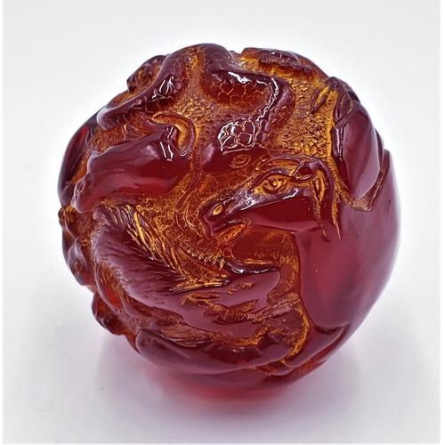 90 - CHINESE RED NEPHRITE JADE BALL