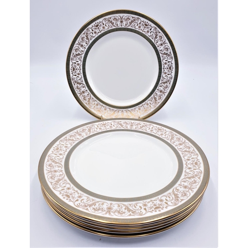 92 - MINTON CHINA 26.5cm Dia DINNER PLATES (6) IN THE ARAGON DESIGN