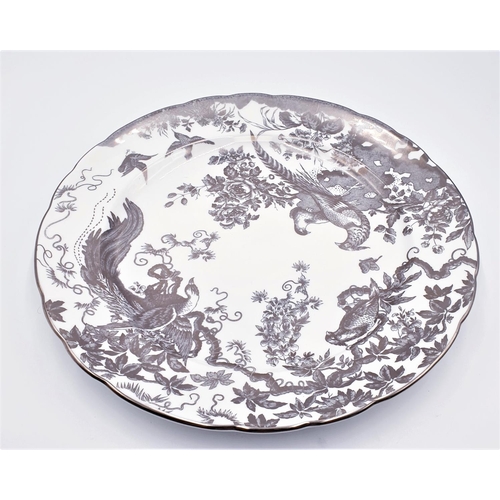 1 - ROYAL CROWN DERBY CHINA Large  OVAL MEAT PLATTER IN THE AVES PLATINUM DESIGN