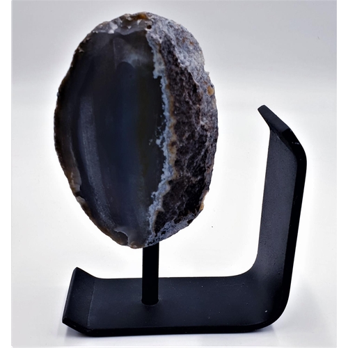 165 - AGATE 17cm GEODE ON STAND  
(A geode is a geological secondary formation within sedimentary and volc... 