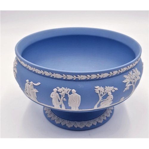 34 - WEDGWOOD Large 20.5cm Dia BLUE JASPER WARE FOOTED  BOWL