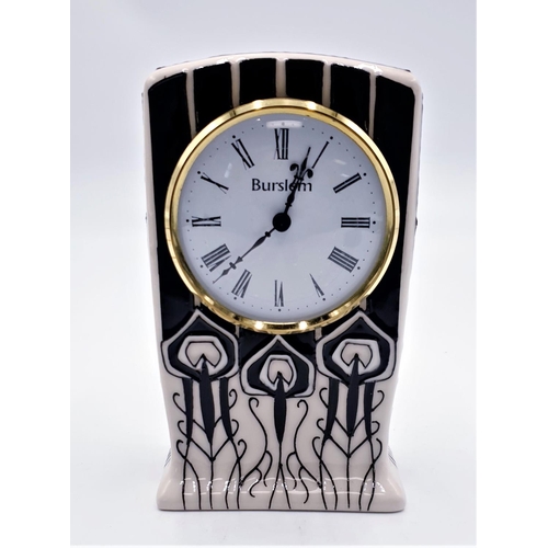 386 - MOORCROFT 16cm ART DECO MANTLE CLOCK  (Red Dot)