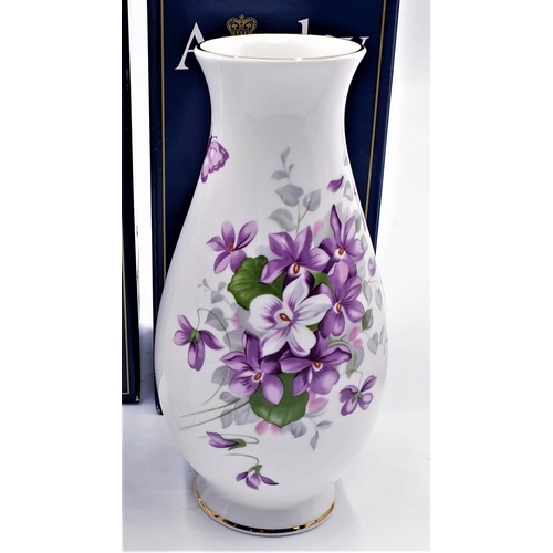 415 - AYNSLEY CHINA YORK 16cm VASE Plus A  DERWENT VASE IN THE ENGLISH VIOLETS DESIGN (Both Original Boxes... 