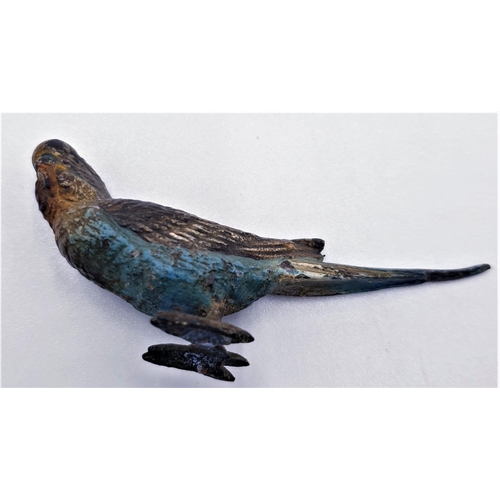 59 - COLD PAINTED BRONZE 7cm MODEL OF A PARROT  (Old)