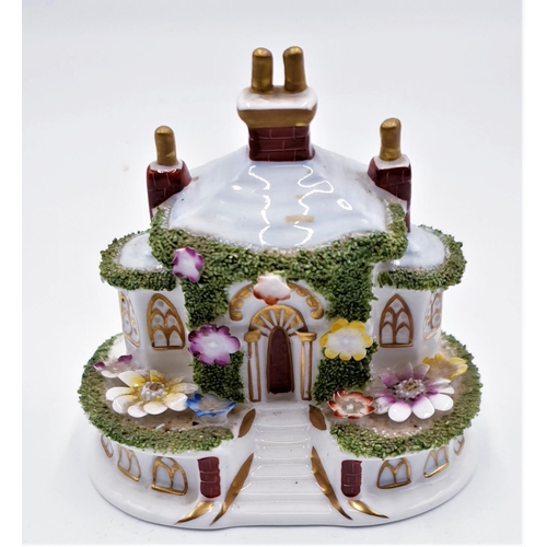 691 - COALPORT CHINA 8.9cm MODEL OF A COTTAGE 