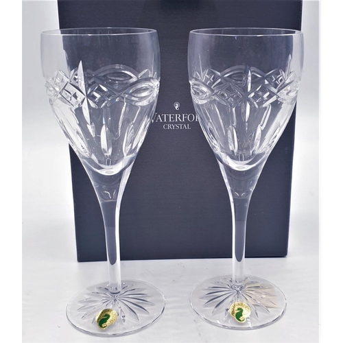 718 - WATERFORD CRYSTAL (Boxed Set Of Two) GOBLETS IN THE DOLMEN DESIGN