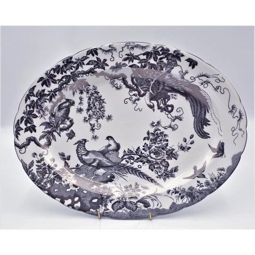 749 - ROYAL CROWN DERBY CHINA Large 41cm OVAL MEAT PLATTER IN THE AVES PLATINUM DESIGN