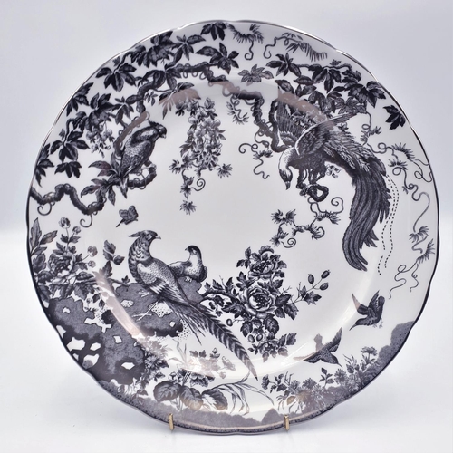 750 - ROYAL CROWN DERBY CHINA Large 36cm Dia CHARGER IN THE AVES PLATINUM DESIGN